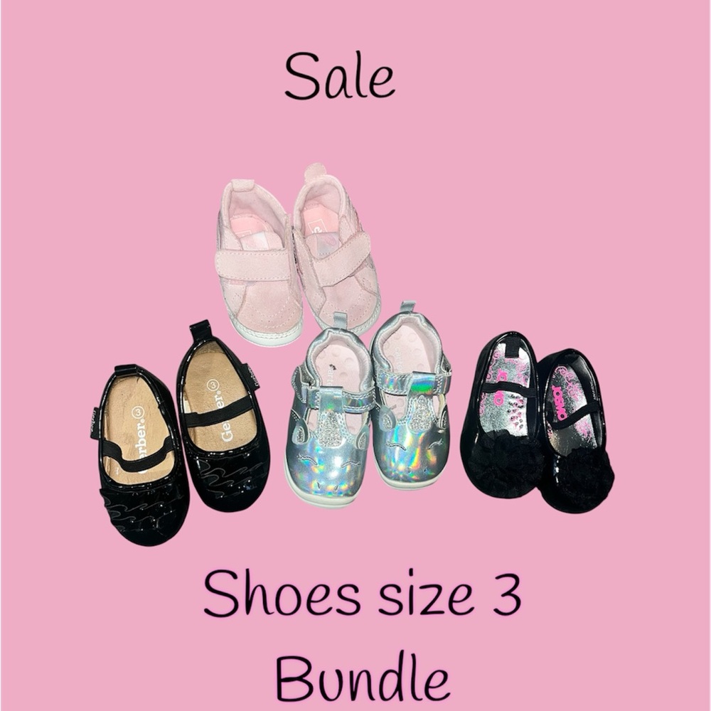 Kids Shoe Bundle - Black, Pink, and Silver